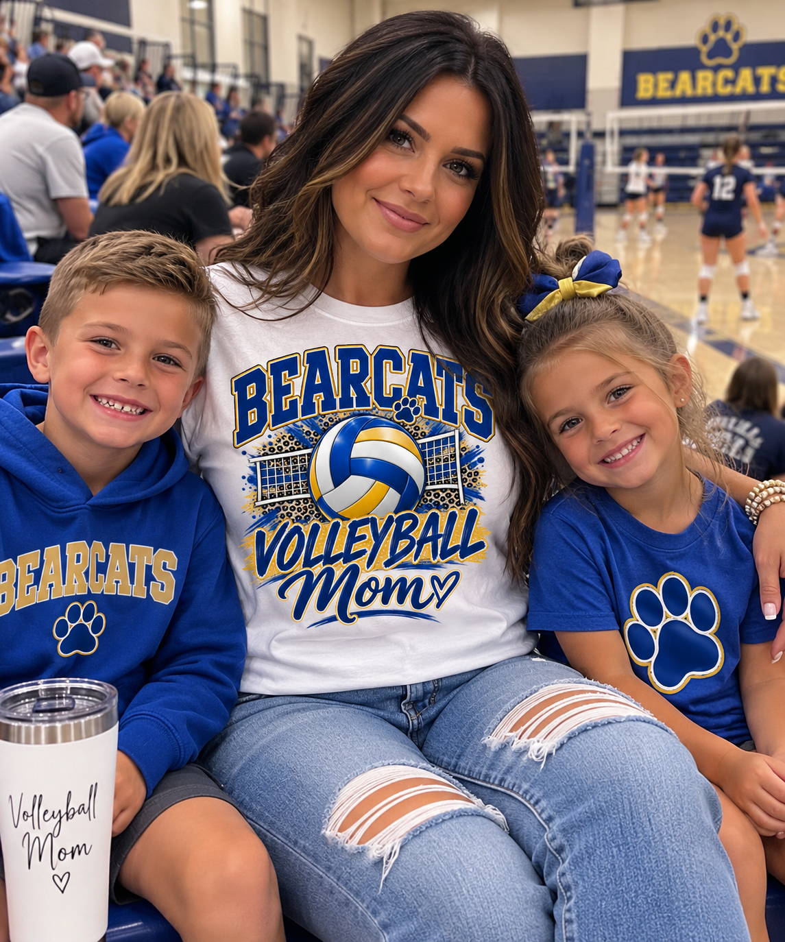 Bearcats Volleyball Mom T‑Shirt — Team Spirit Volleyball Mom Tee