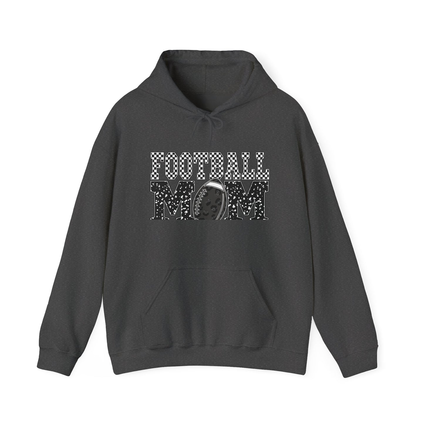 Football Mom Hoodie - Vintage Grunge Football Graphic