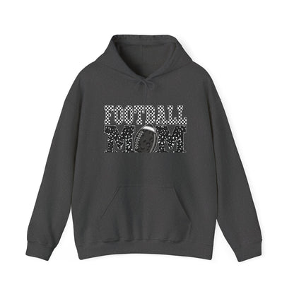 Football Mom Hoodie - Vintage Grunge Football Graphic