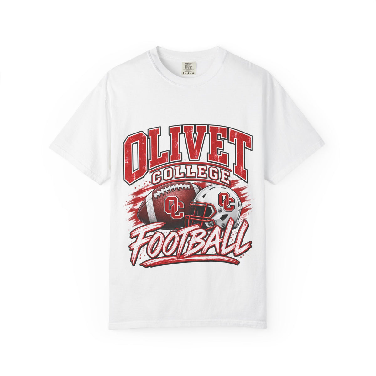Olivet College Football T-Shirt — Red Helmet & Number 26 Fan Tee
