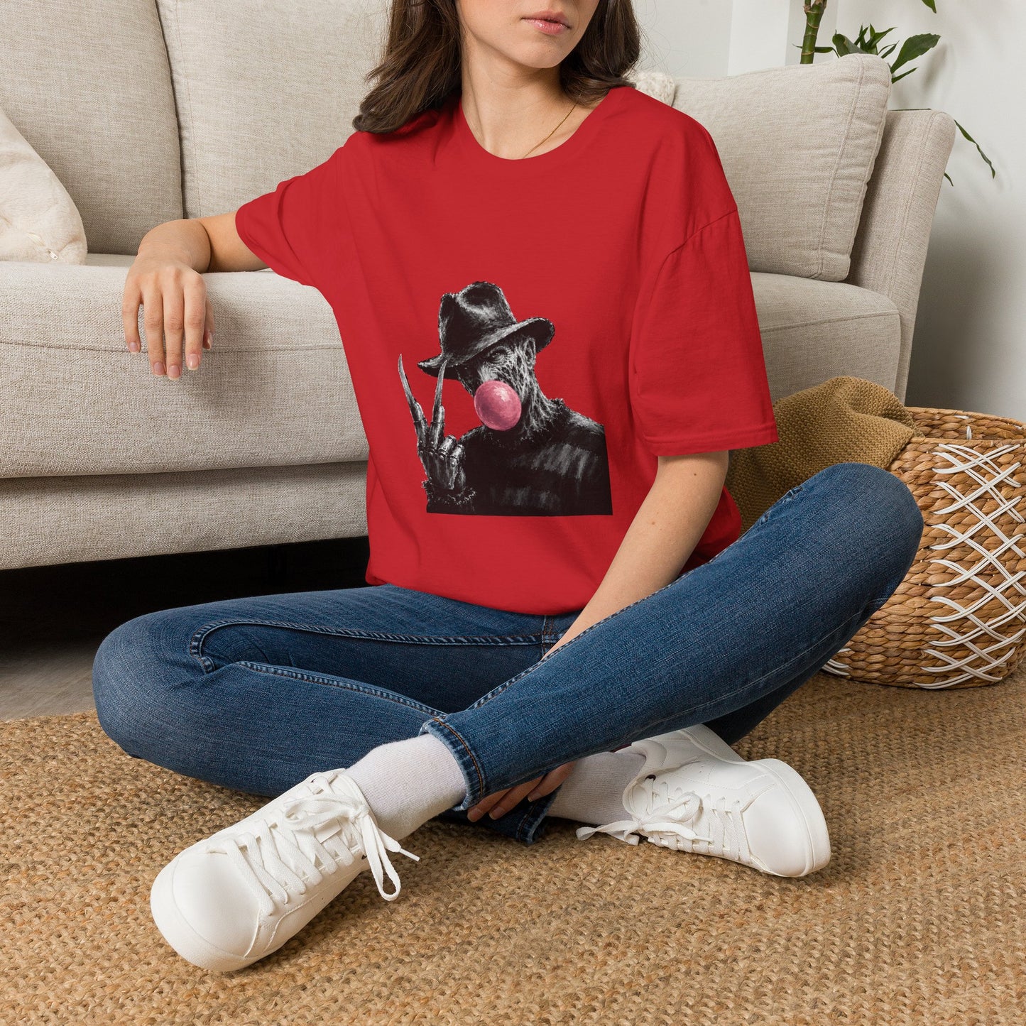 Horror Character Bubblegum T-Shirt — Vintage Freddy-Inspired Graphic Tee