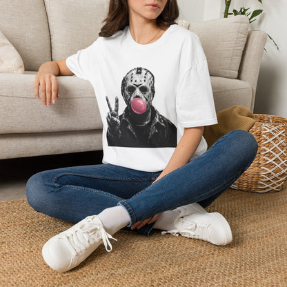 Hockey Mask Bubblegum T‑Shirt — Jason Peace Sign Graphic Tee