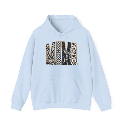 Cowhide Patchwork Hoodie — Leopard & Flag Graphic Pullover