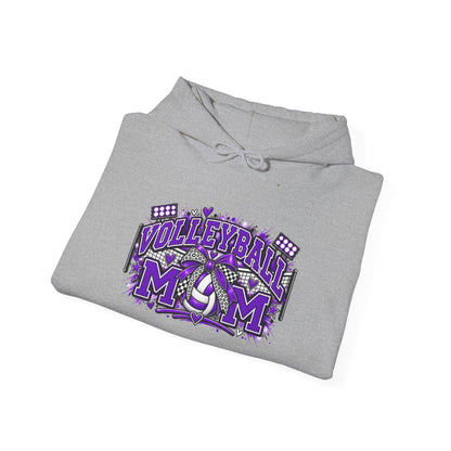 Volleyball Mom Hoodie – Purple Team Spirit Graphic