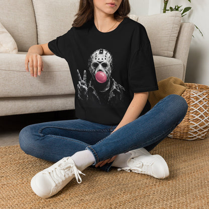 Hockey Mask Bubblegum T‑Shirt — Jason Peace Sign Graphic Tee