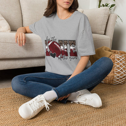 Football Mom Tee — "For the Love of the Game" Leopard Accent