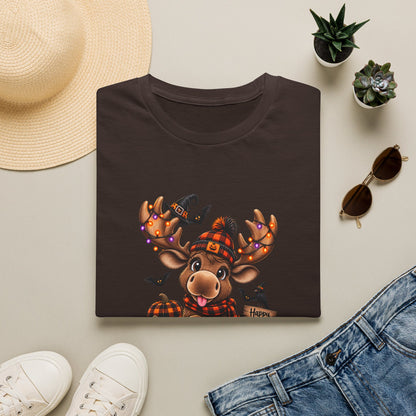 Halloween Moose T-Shirt — Cute Moose in Pumpkin Hat Halloween Tee