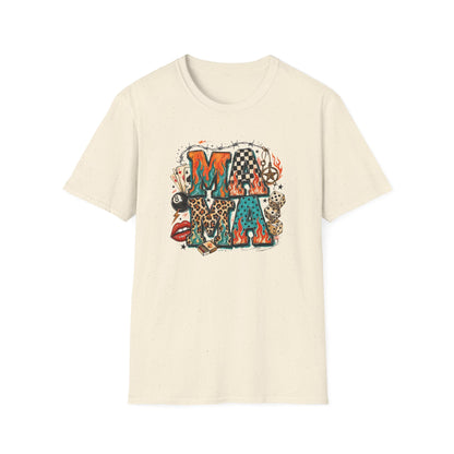 Mama Graphic T-Shirt — Country Western Leopard & Checkerboard Vintage Tattoo Style
