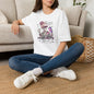 Skull With Drink T-Shirt — "I Fully Intend to Have a Nice Time" Gothic Floral Tee
