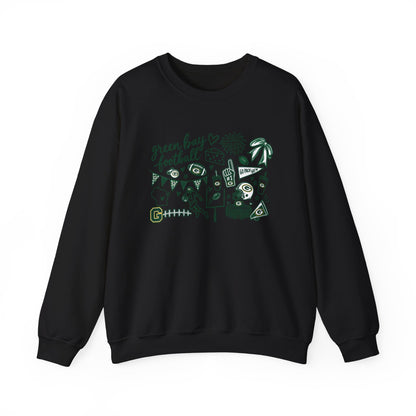 Green Bay Football Doodle Crewneck Sweatshirt