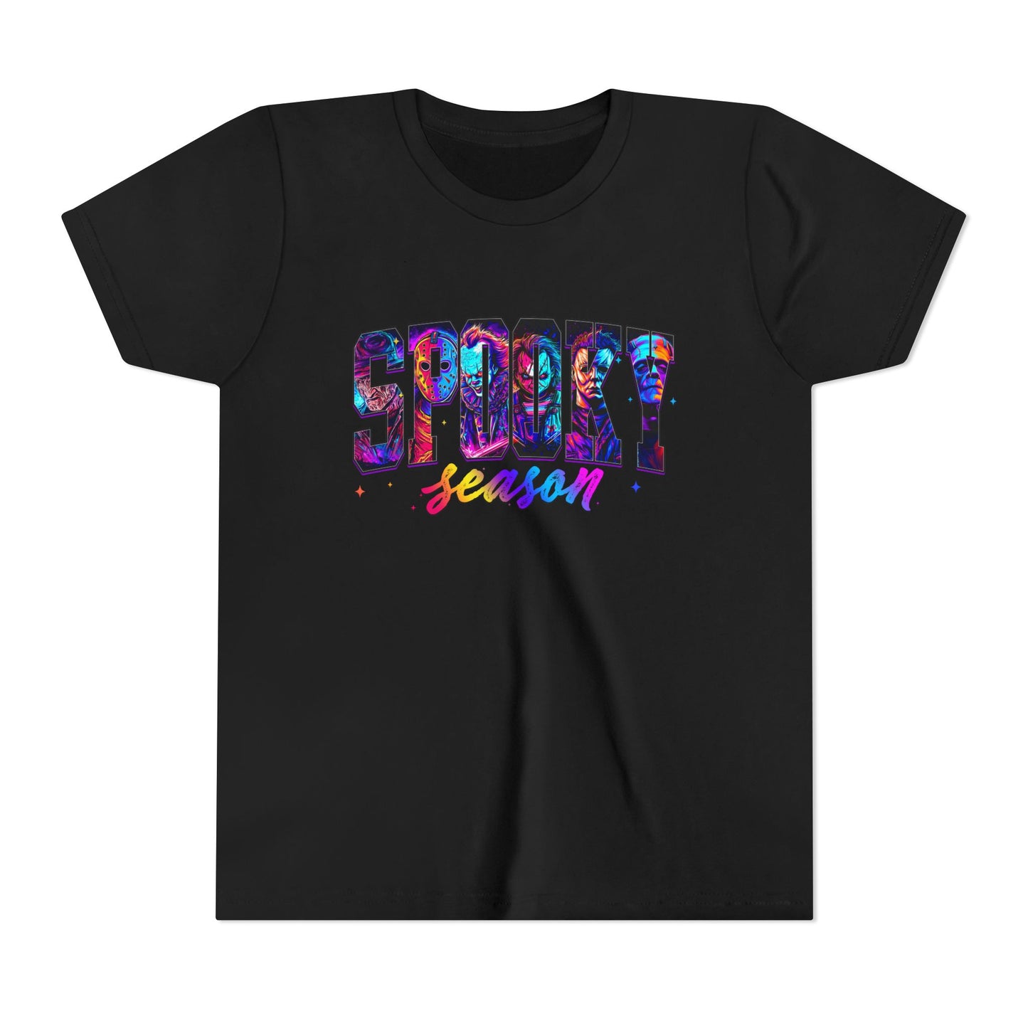 Youth Tee — "Spooky Season" Colorful Halloween Graphic Shirt
