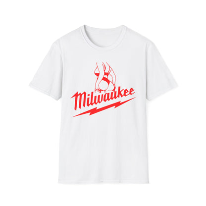 Milwaukee Pinup Tee — Retro Script & Lightning Graphic T‑Shirt