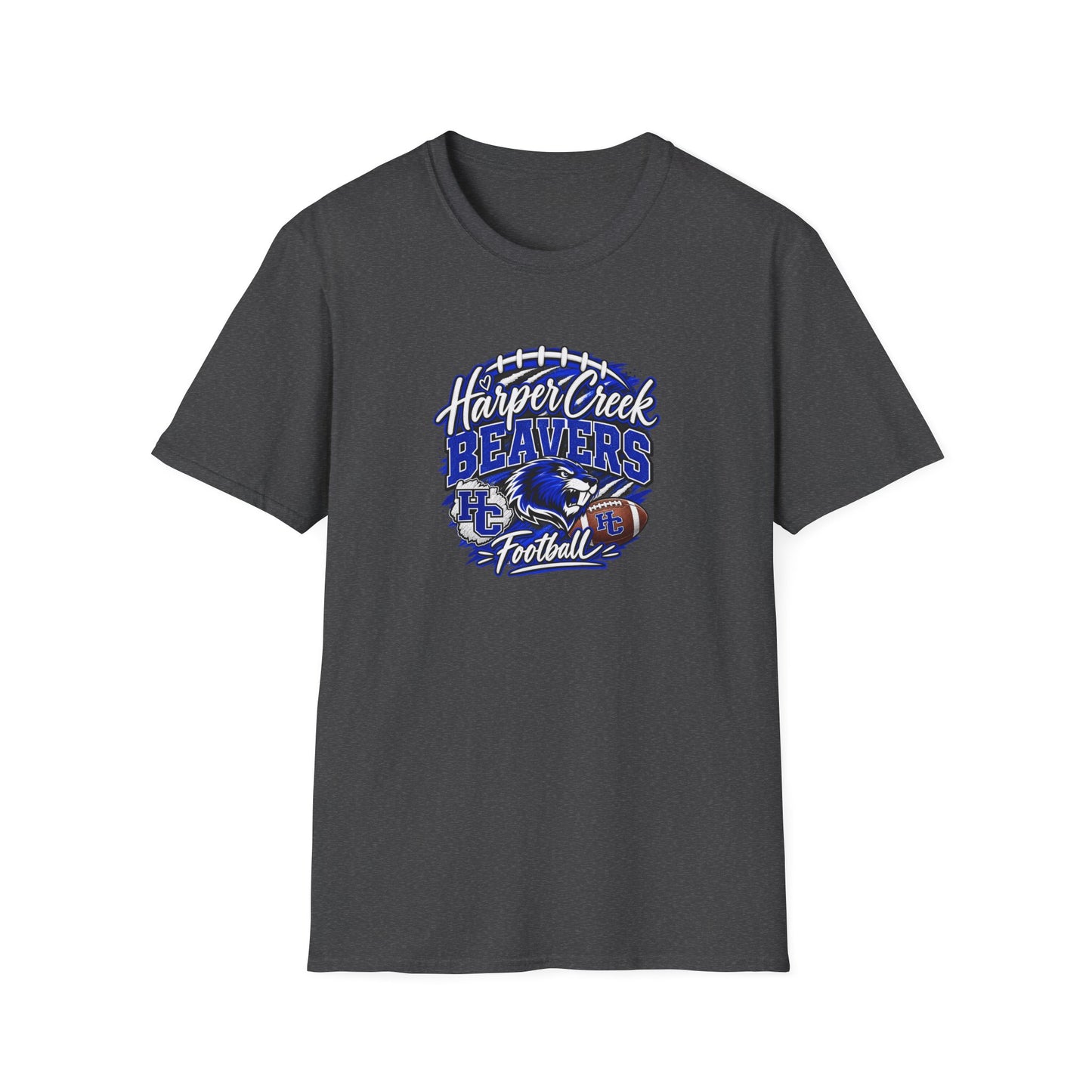 Harper Creek Beavers Football T-Shirt — Team Logo Tee