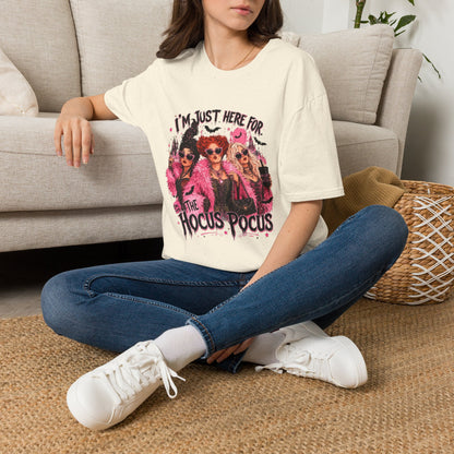 Hocus Pocus T-Shirt — "I'm Just Here for the Hocus Pocus" Witch Sisters Graphic Tee