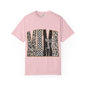 Leopard Checker MAMA Tee — Vintage-Inspired Mama Shirt with Bow Graphic