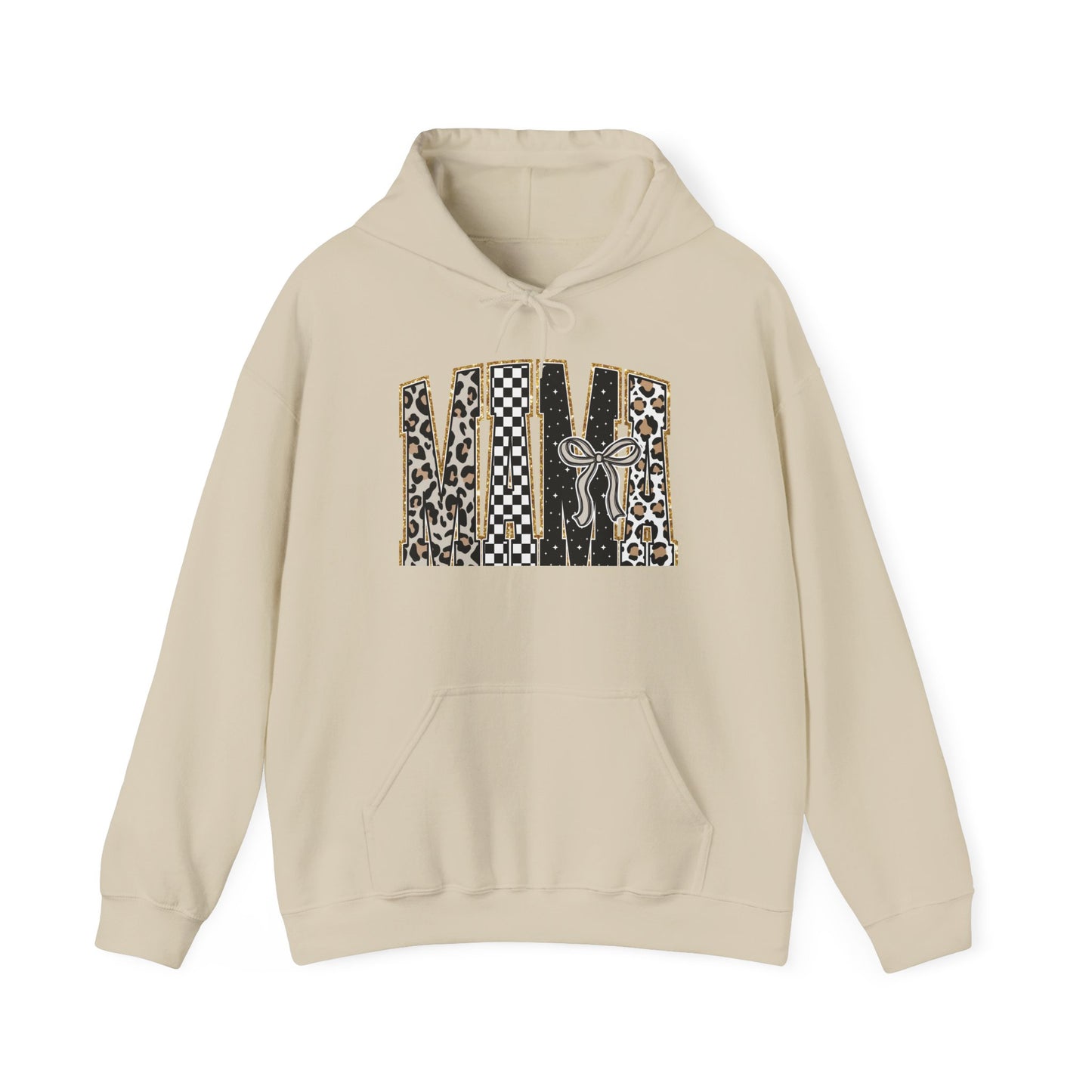 Cowhide Patchwork Hoodie — Leopard & Flag Graphic Pullover