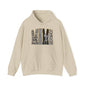Cowhide Patchwork Hoodie — Leopard & Flag Graphic Pullover