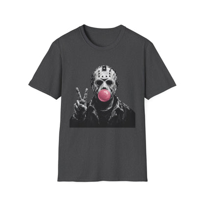 Hockey Mask Bubblegum T‑Shirt — Jason Peace Sign Graphic Tee