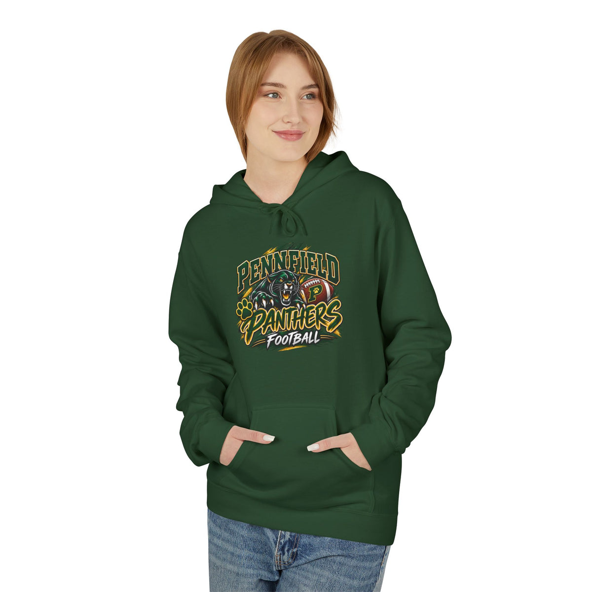 Penfield Panthers Football Hoodie — Camo Team Logo Pullover