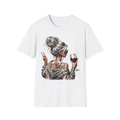 Wine & Chill Graphic T-Shirt — Messy Bun Girl Design