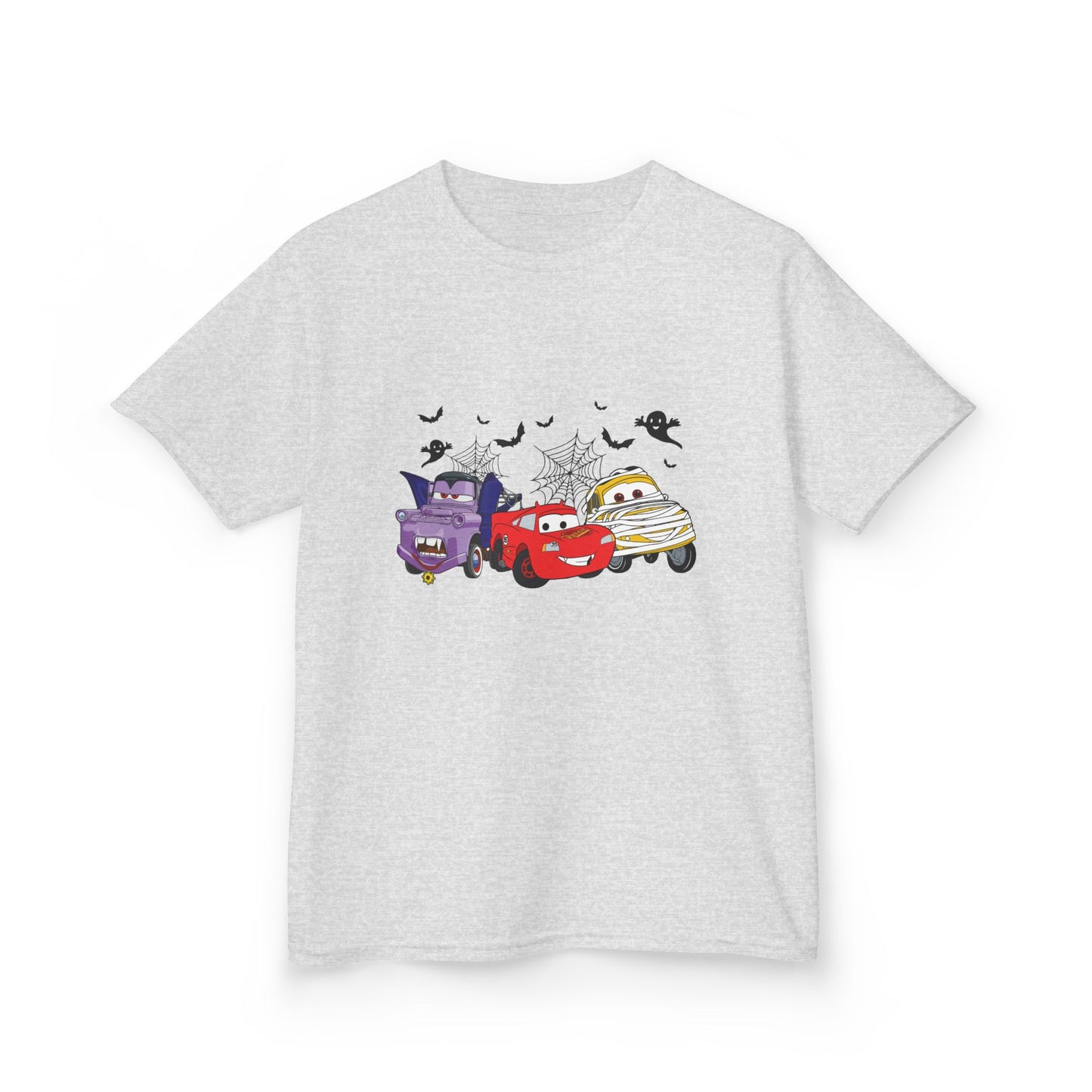 Kids Halloween Monster Cars Tee — Cute Spooky Racing Trucks Design