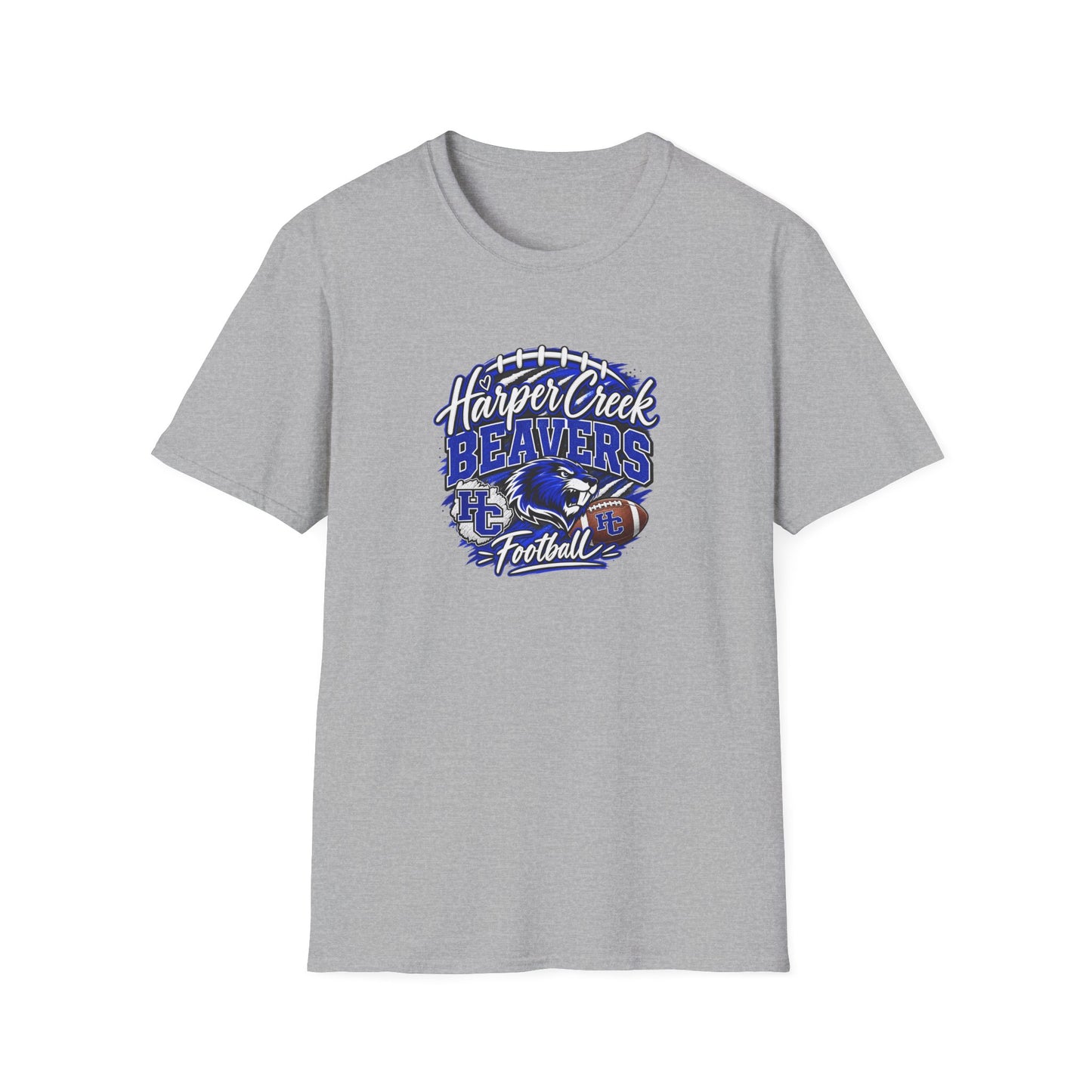 Harper Creek Beavers Football T-Shirt — Team Logo Tee