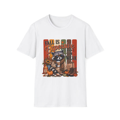 Fall Is Expensive Tee — Cute Raccoon Pumpkin Autumn Graphic Shirt