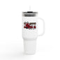 40oz Insulated Travel Mug — 'Love the Game' Football Design, Leopard Accent
