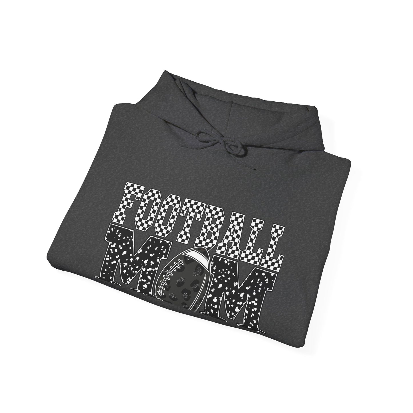 Football Mom Hoodie - Vintage Grunge Football Graphic
