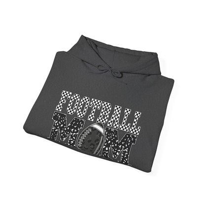 Football Mom Hoodie - Vintage Grunge Football Graphic