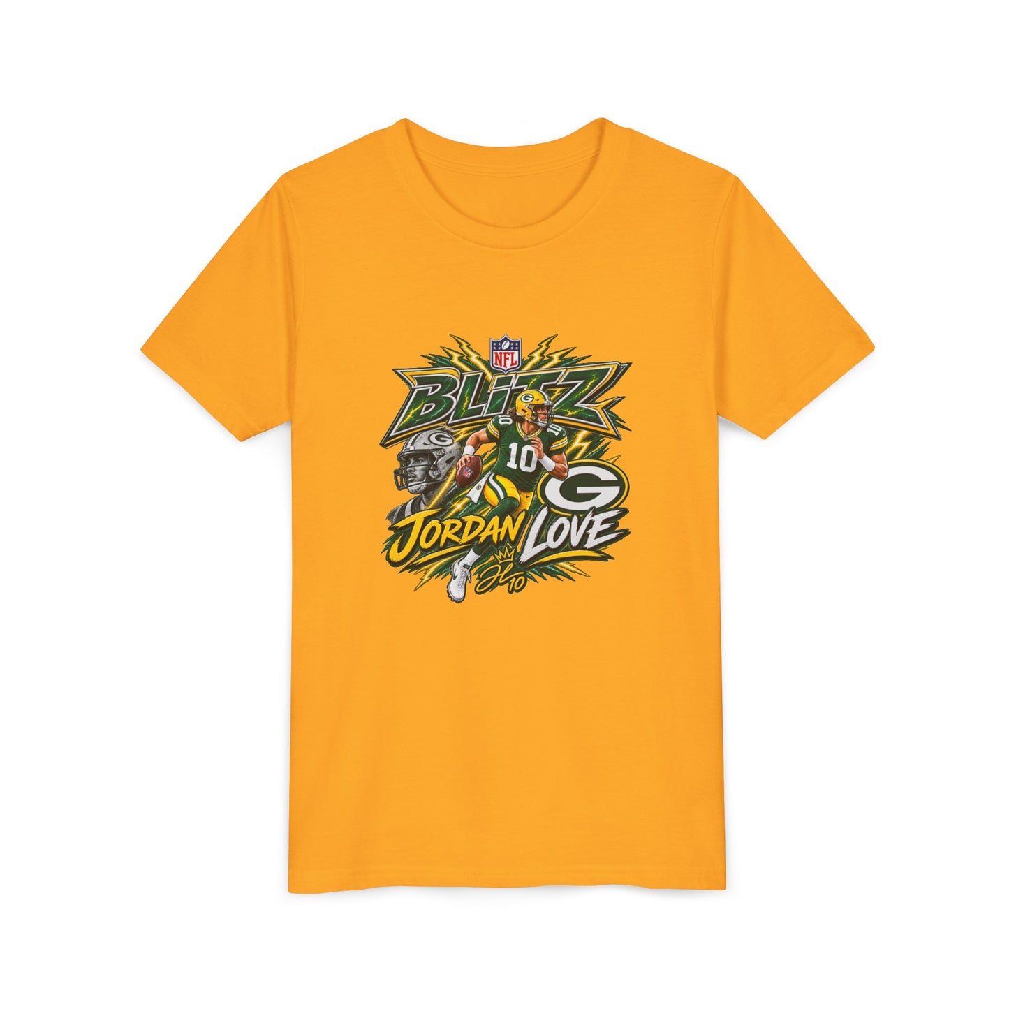 Green Bay Football Youth Tee – Jordan Love #10 Graphic Shirt