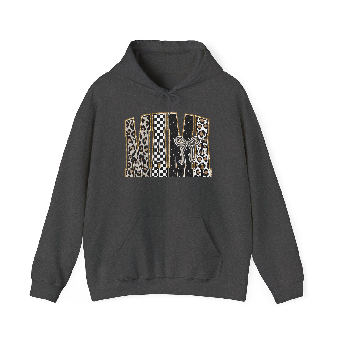 Cowhide Patchwork Hoodie — Leopard & Flag Graphic Pullover