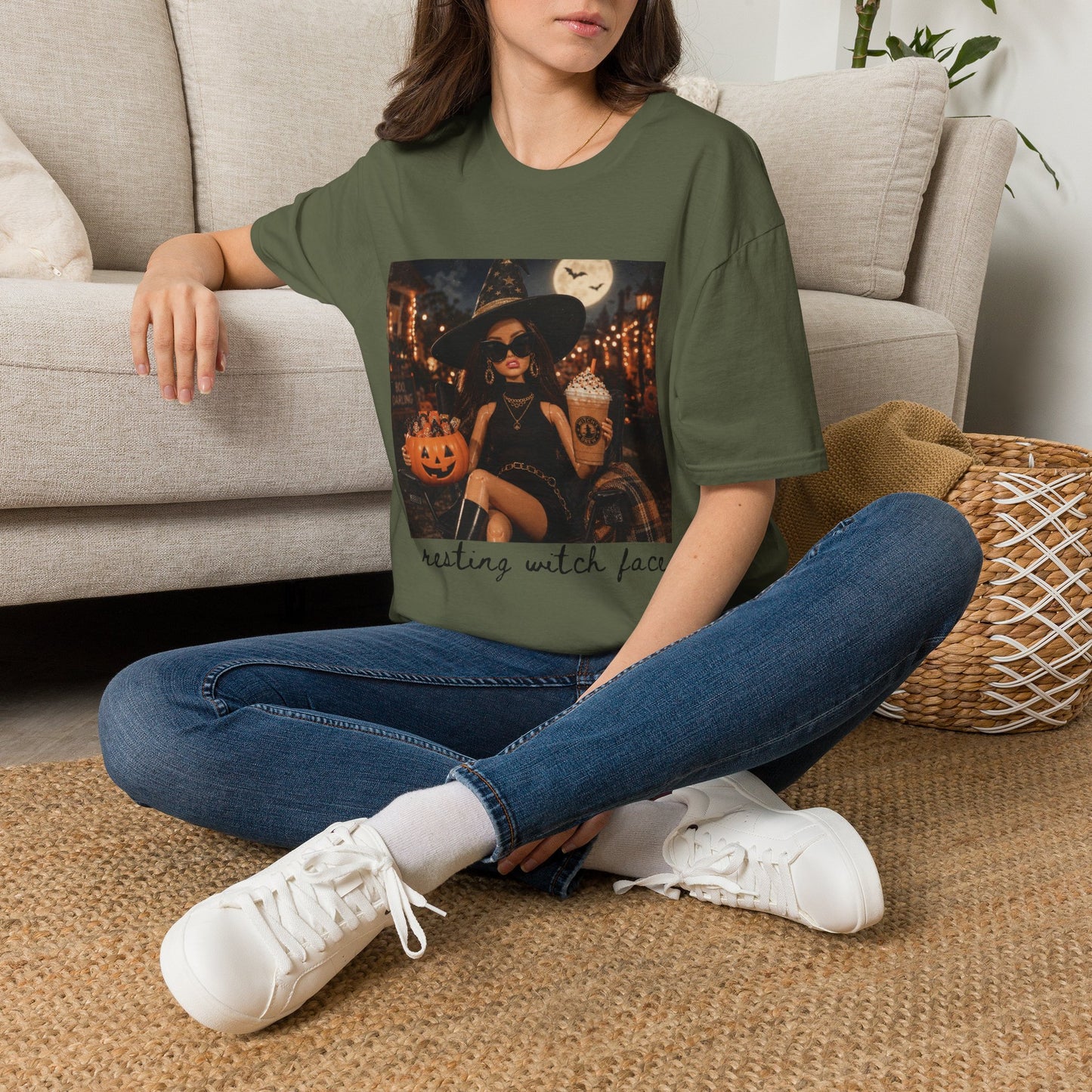 Halloween Witch Tee — 'Resting Witch Face' Graphic T-Shirt