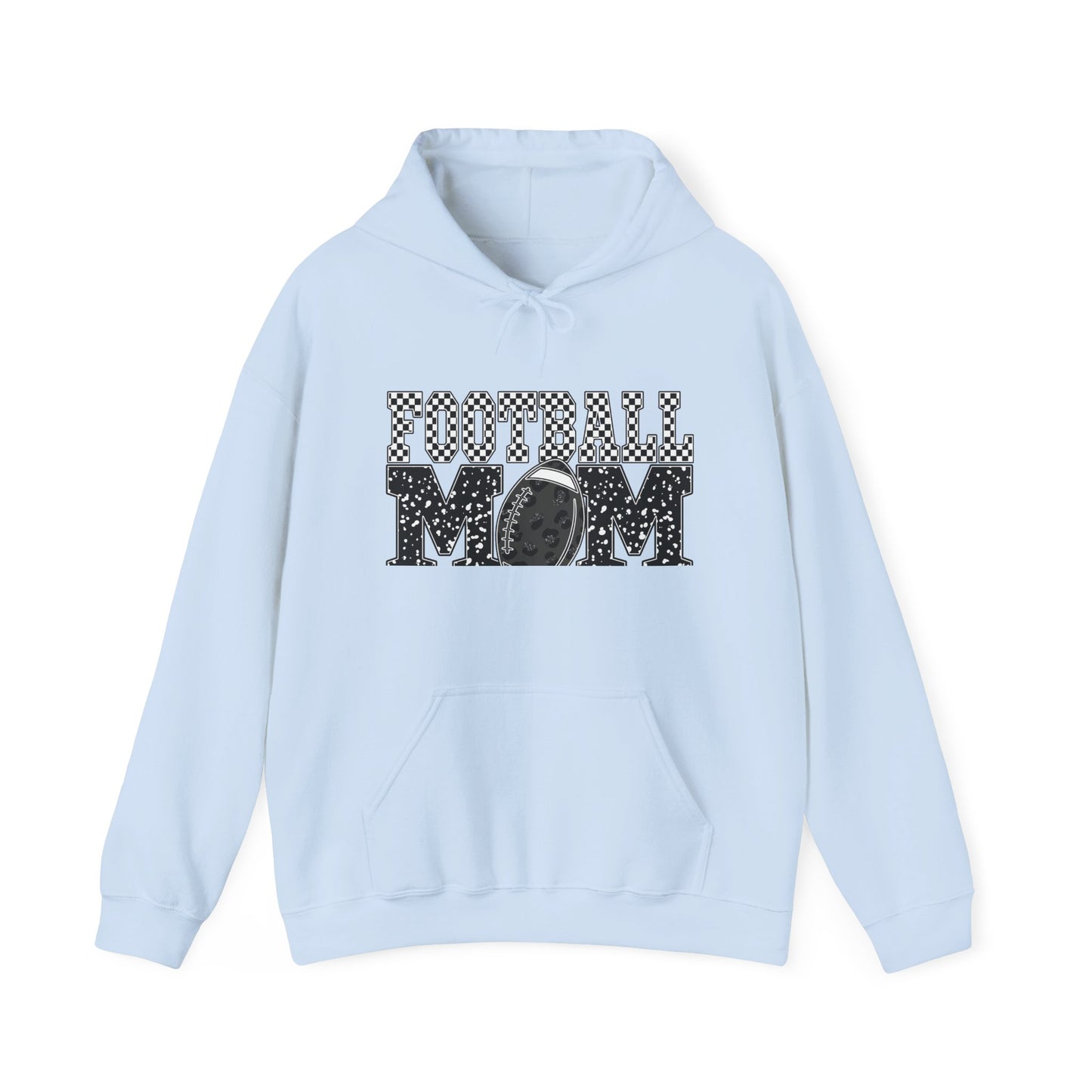Football Mom Hoodie - Vintage Grunge Football Graphic