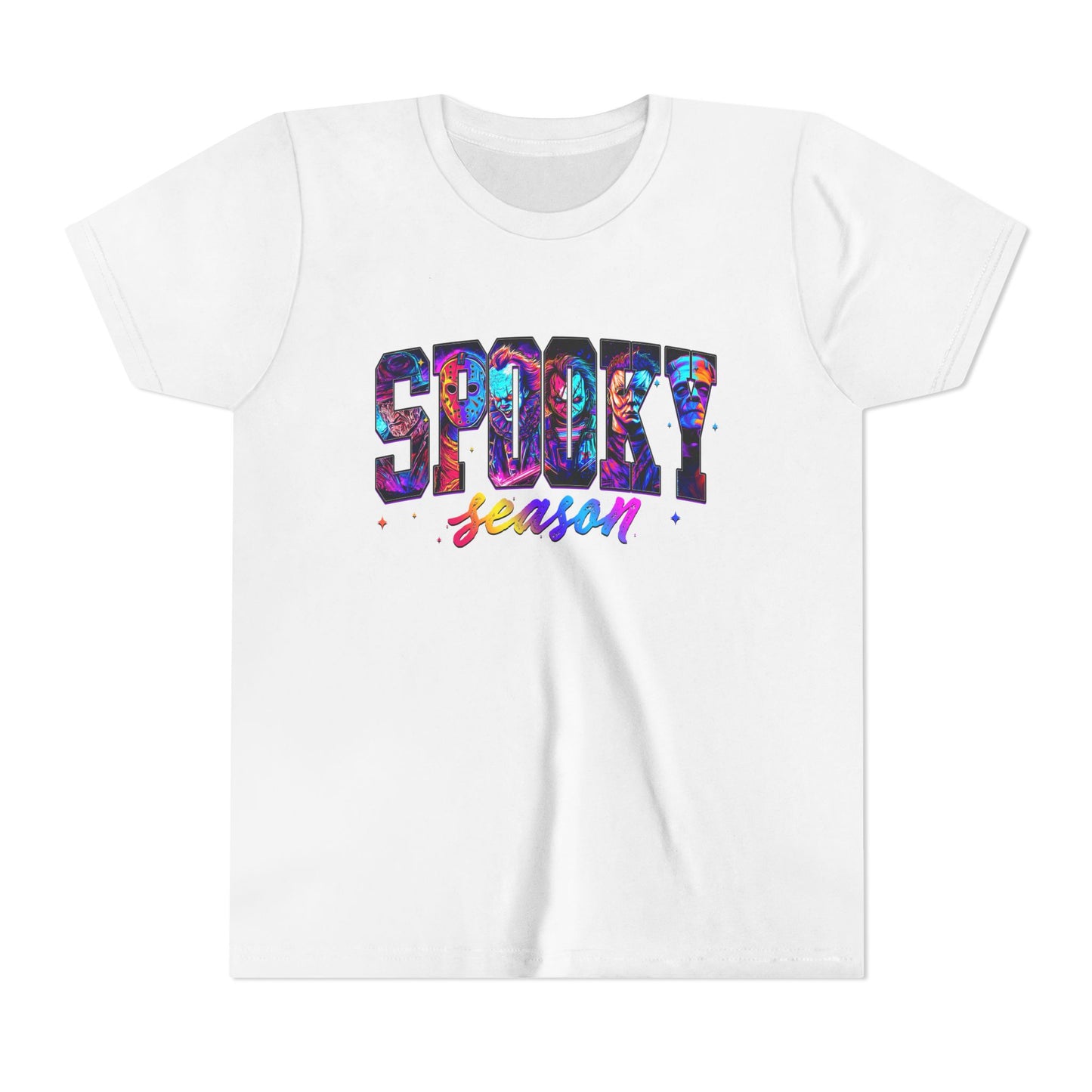 Youth Tee — "Spooky Season" Colorful Halloween Graphic Shirt