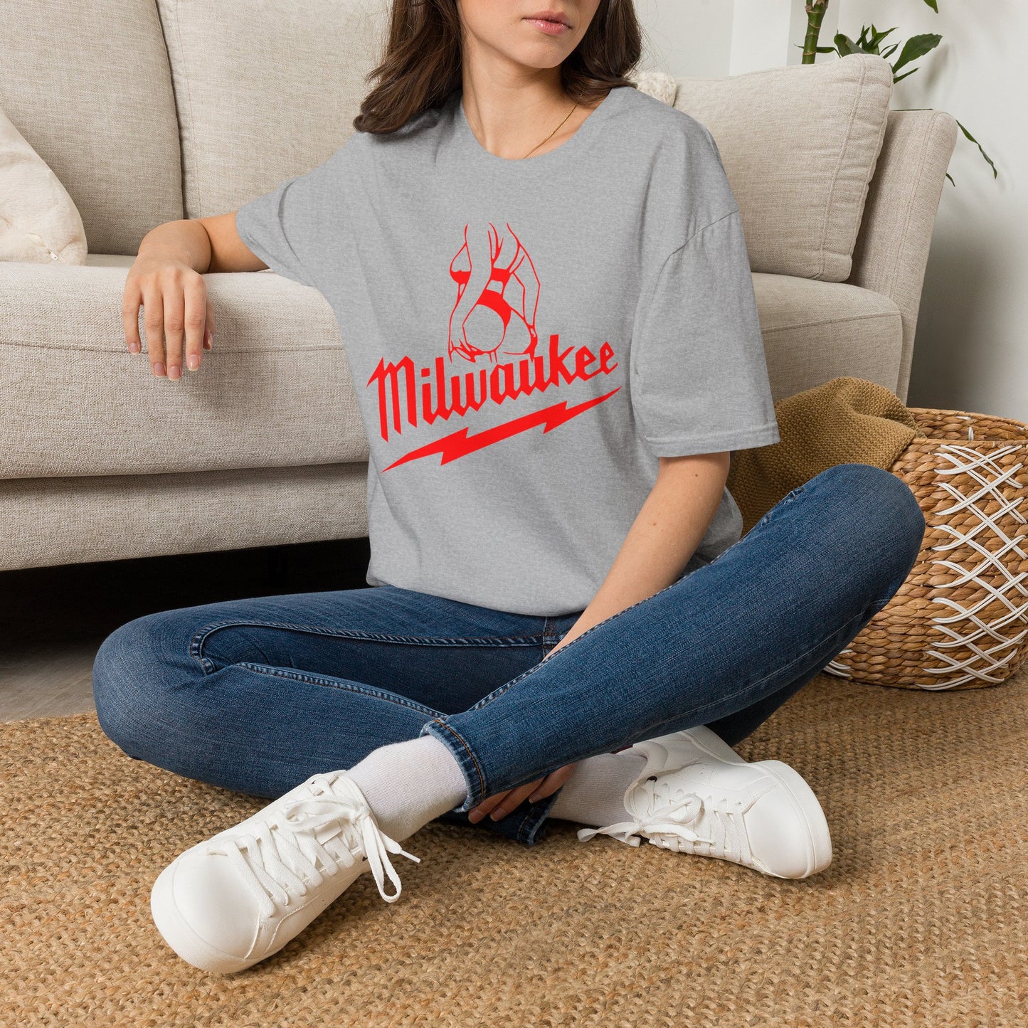 Milwaukee Pinup Tee — Retro Script & Lightning Graphic T‑Shirt