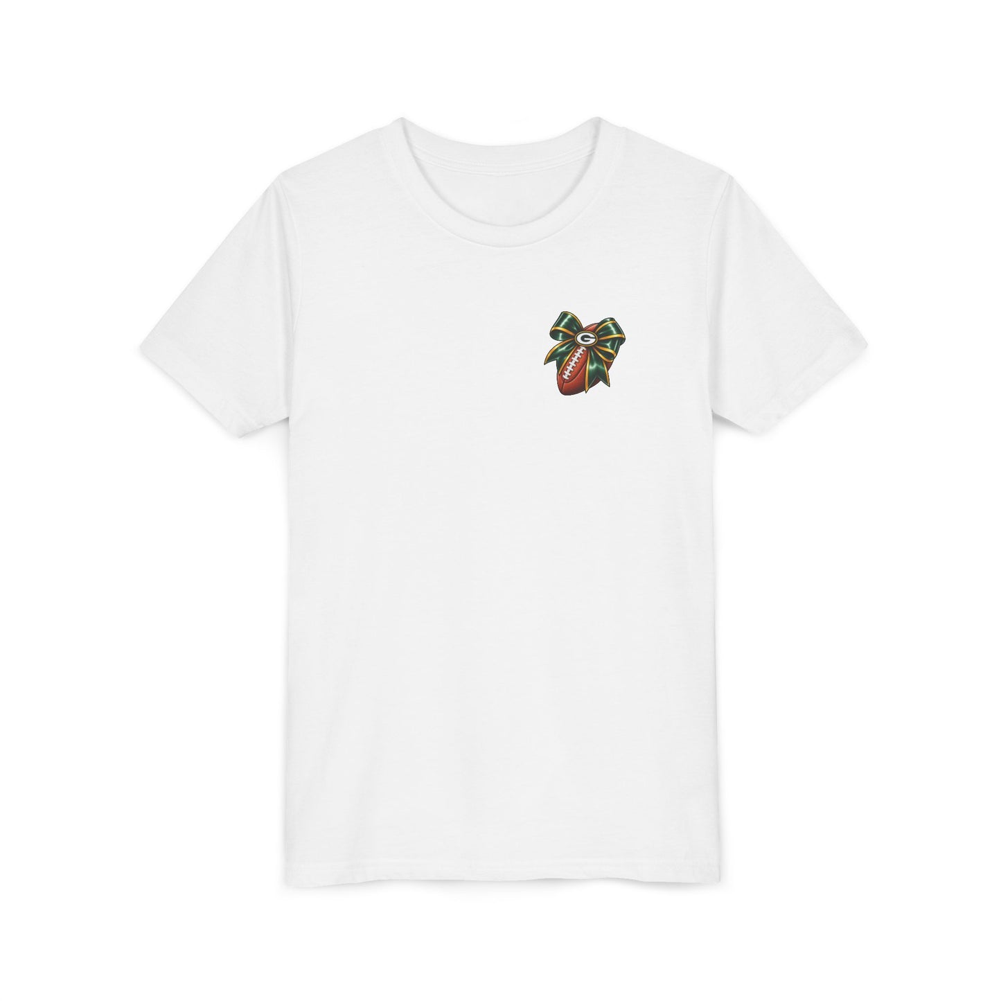 Youth Green Bay Football Helmet & Bow T-Shirt – Kids Game Day Tee