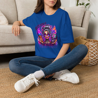T-Shirt — "Pretty Good At" Colorful Glam Girl Skull Graphic Tee