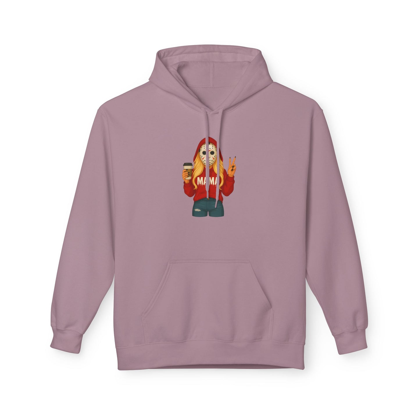 Cozy Coffee Girl Graphic Hoodie — Cute Peace Sign Coffee Cup Sweatshirt