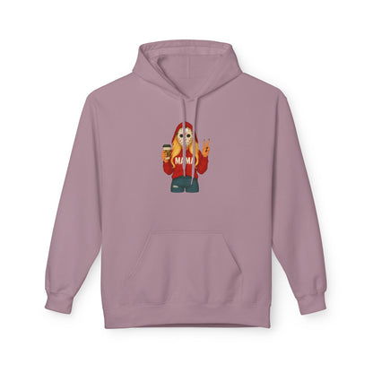 Cozy Coffee Girl Graphic Hoodie — Cute Peace Sign Coffee Cup Sweatshirt