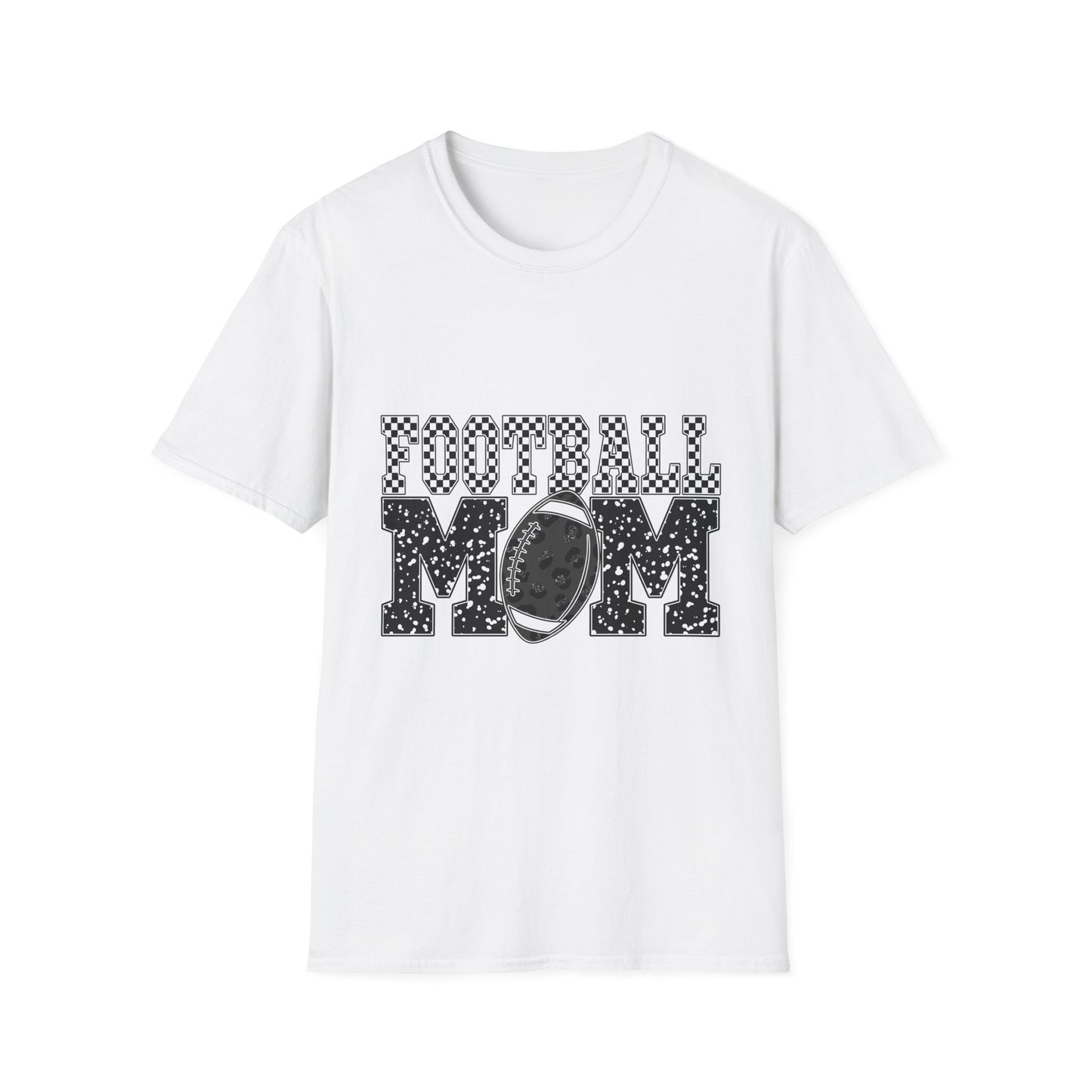 Football Mom T‑Shirt — Vintage Black & White Game Day Tee