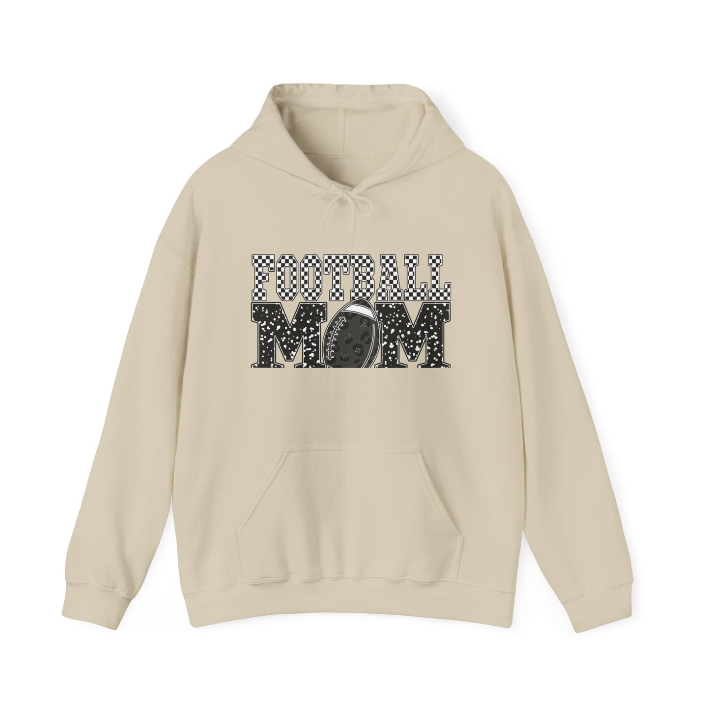Football Mom Hoodie - Vintage Grunge Football Graphic