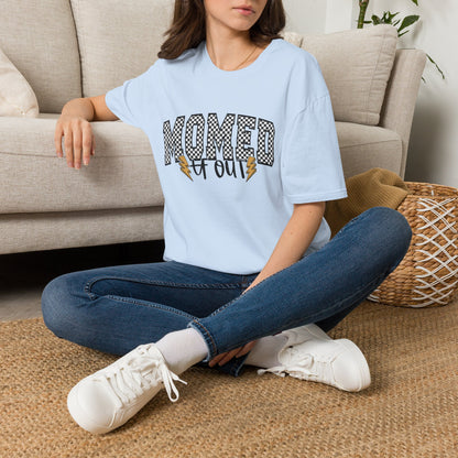 Mom-ed Out T-Shirt — Funny Exhausted Mom Shirt with Lightning Bolts