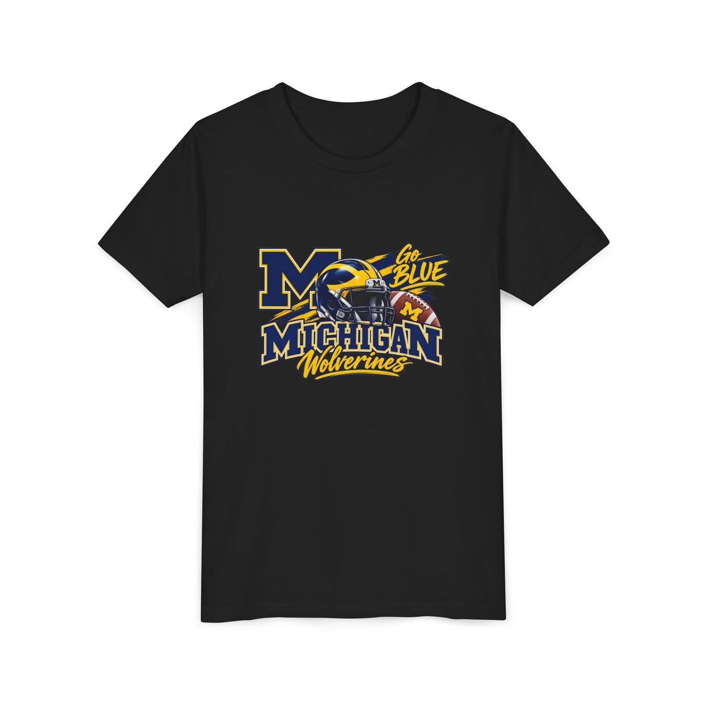 Youth T‑Shirt — Michigan Wolverines 'Go Blue' Football Logo