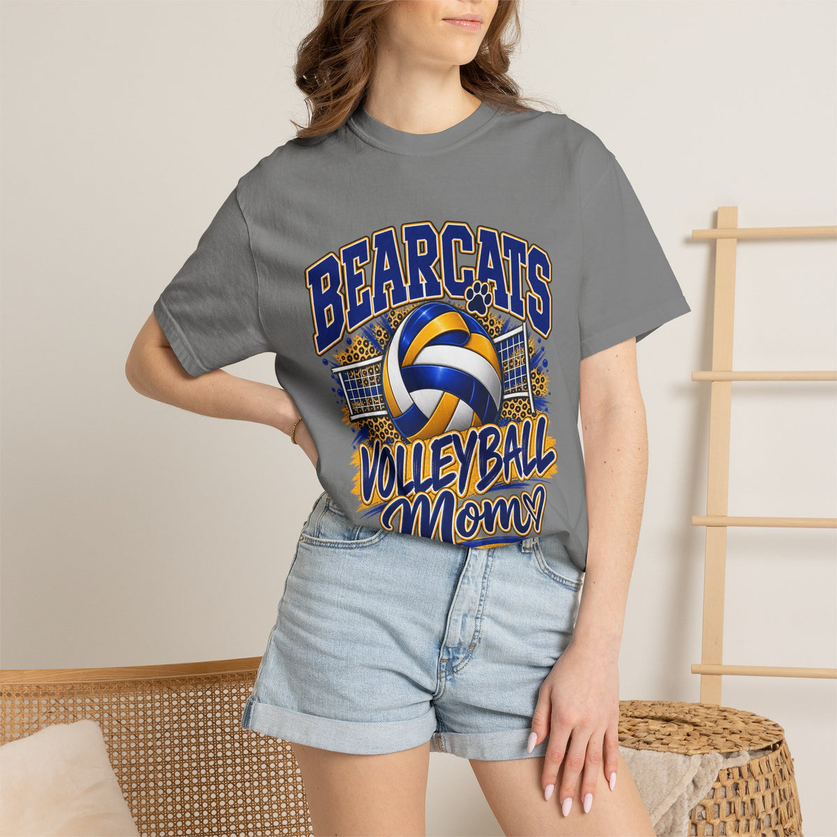 Bearcats Volleyball Mom T‑Shirt — Team Spirit Volleyball Mom Tee