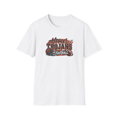 Homer Trojans Football T-Shirt — Vintage Helmet & Claw Logo