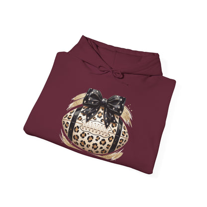 Leopard Print Pumpkin Hoodie with Black Bow — Fall Halloween Sweatshirt
