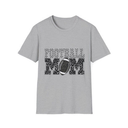 Football Mom T‑Shirt — Vintage Black & White Game Day Tee