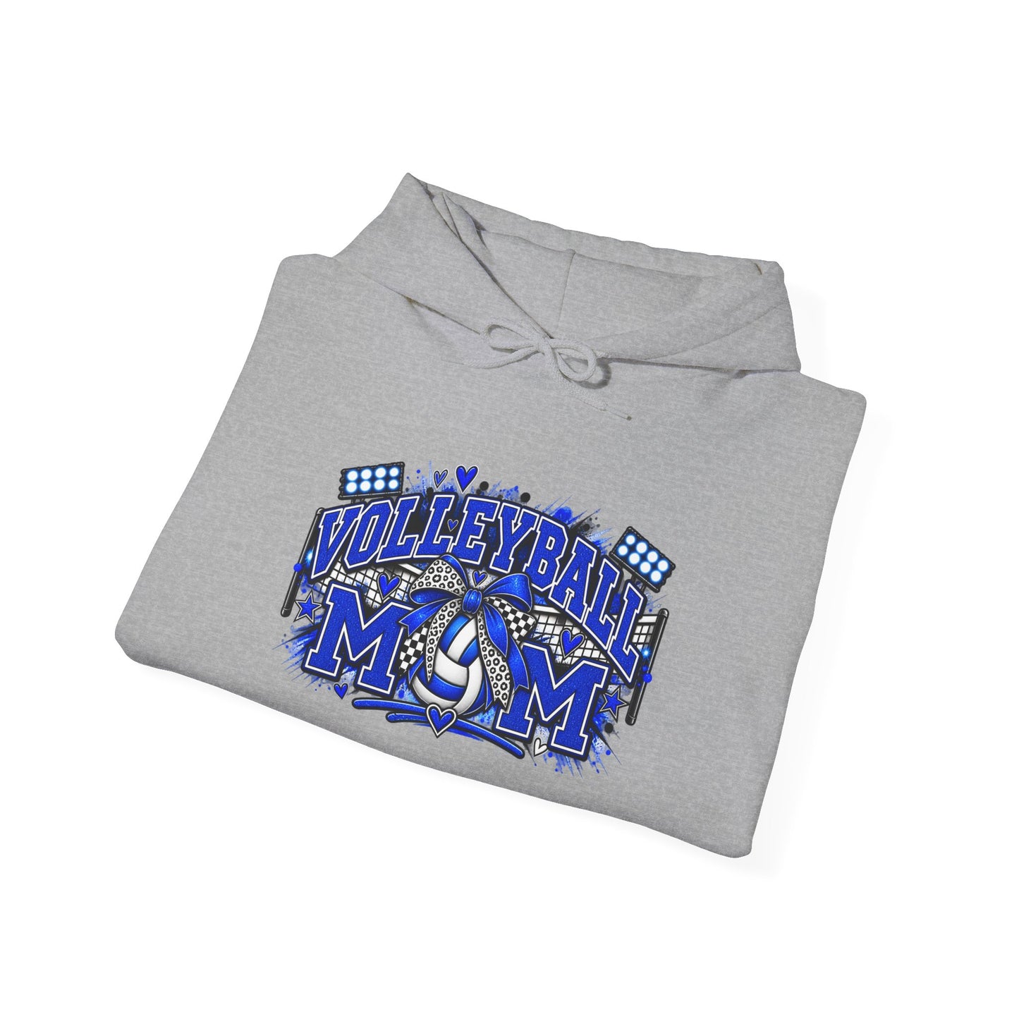 Volleyball Mom Hoodie — Blue Team Spirit Pullover