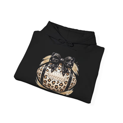 Leopard Print Pumpkin Hoodie with Black Bow — Fall Halloween Sweatshirt